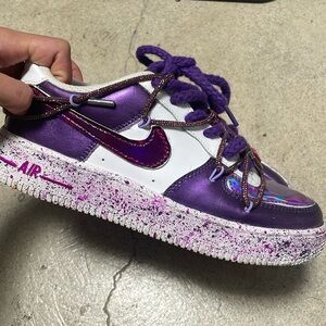 Size 7w 5.5Y Custom purple Nikes!!